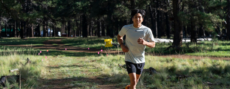 Runner on the course at the Flagstaff Marathon